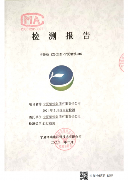 2021年2月自行檢測報(bào)告